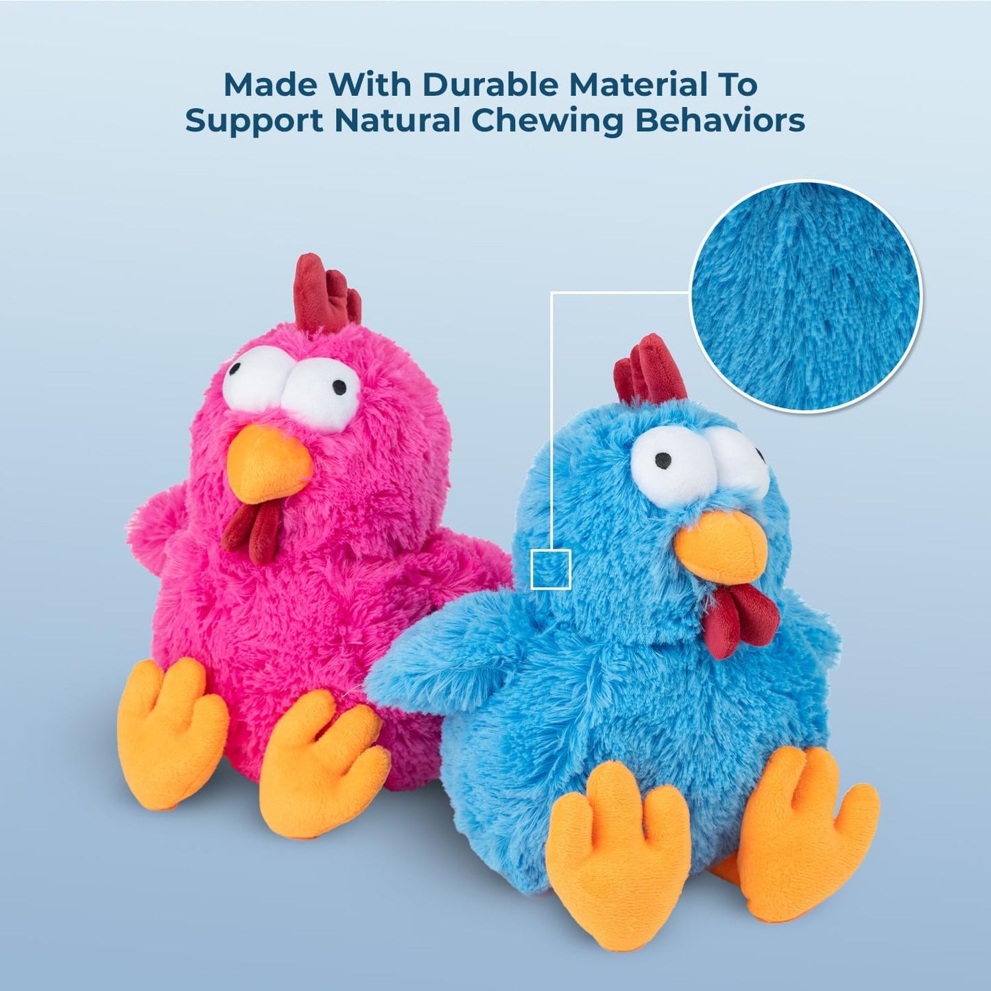Mrs. Cluck Interactive Squeaky Plush Toy for Small and Medium Breed Puppies