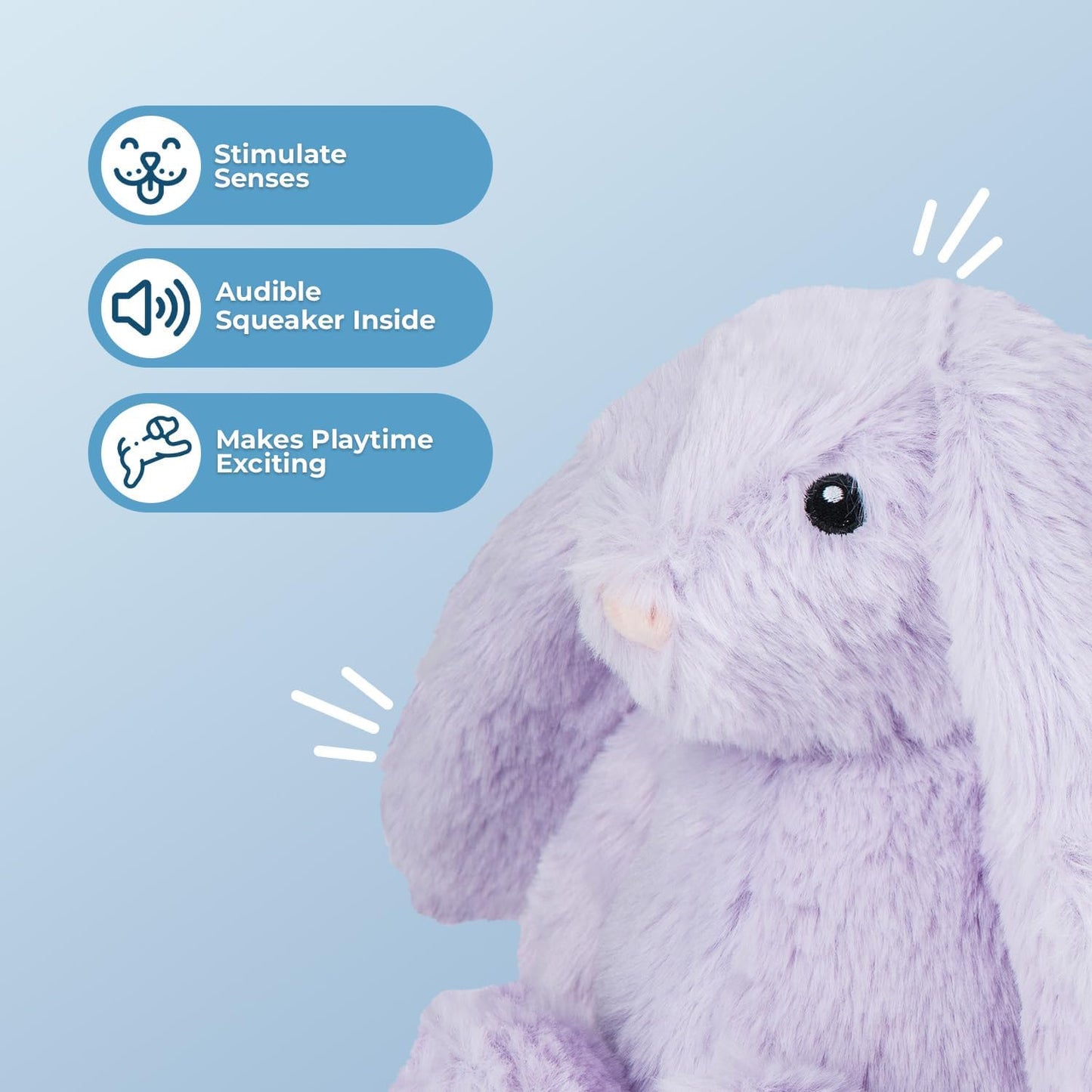 Interactive Bunny Buddy Dog Toy with Crinkle and Squeaky Enrichment