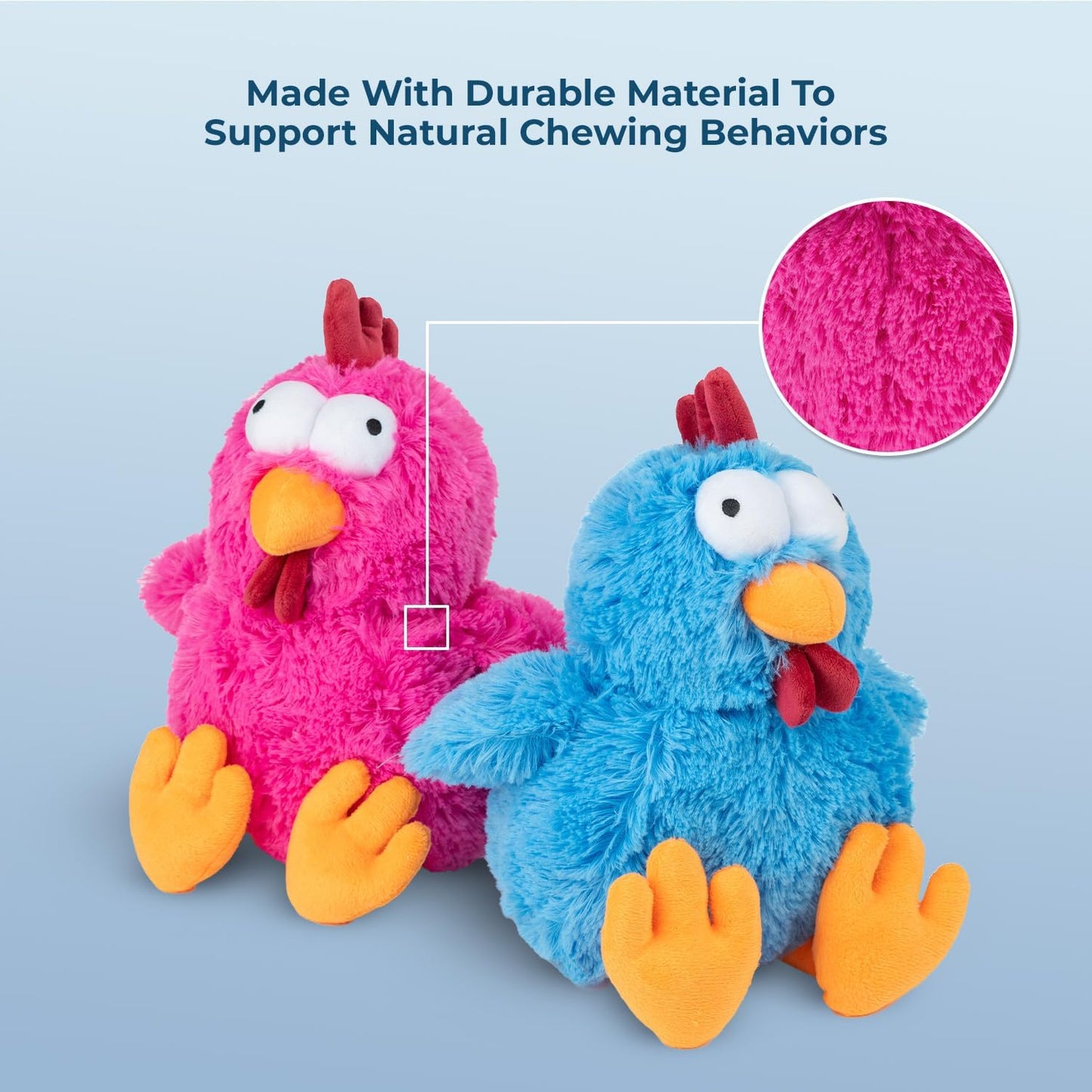 Mrs. Cluck Interactive Squeaky Plush Toy for Small and Medium Breed Puppies