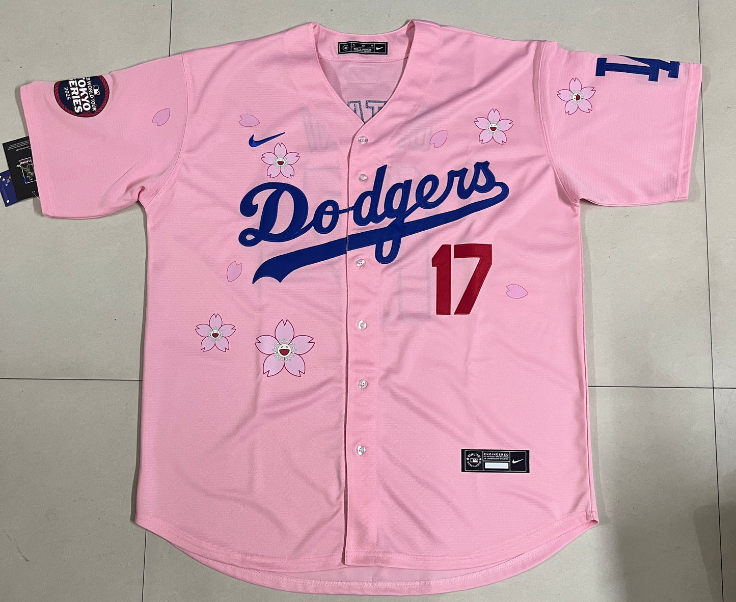 #17 OHTANI Dodgers 2025 Tokyo Series Stitched Jersey - PINK