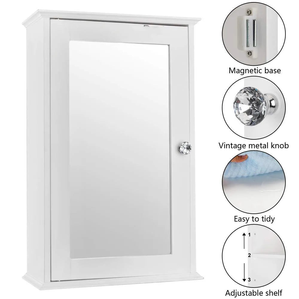 Wall Mount Bathroom Cabinet Storage Medicine Cabinet Kitchen Laundry Cupboard