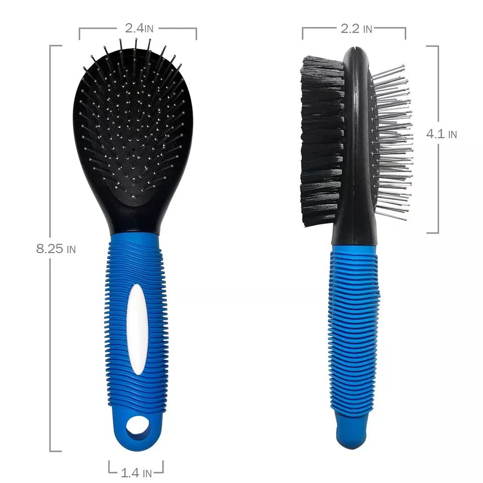 Dog Brush and Cat Brush Pet Grooming Comb Brush 2 Sided Bristle & Pin