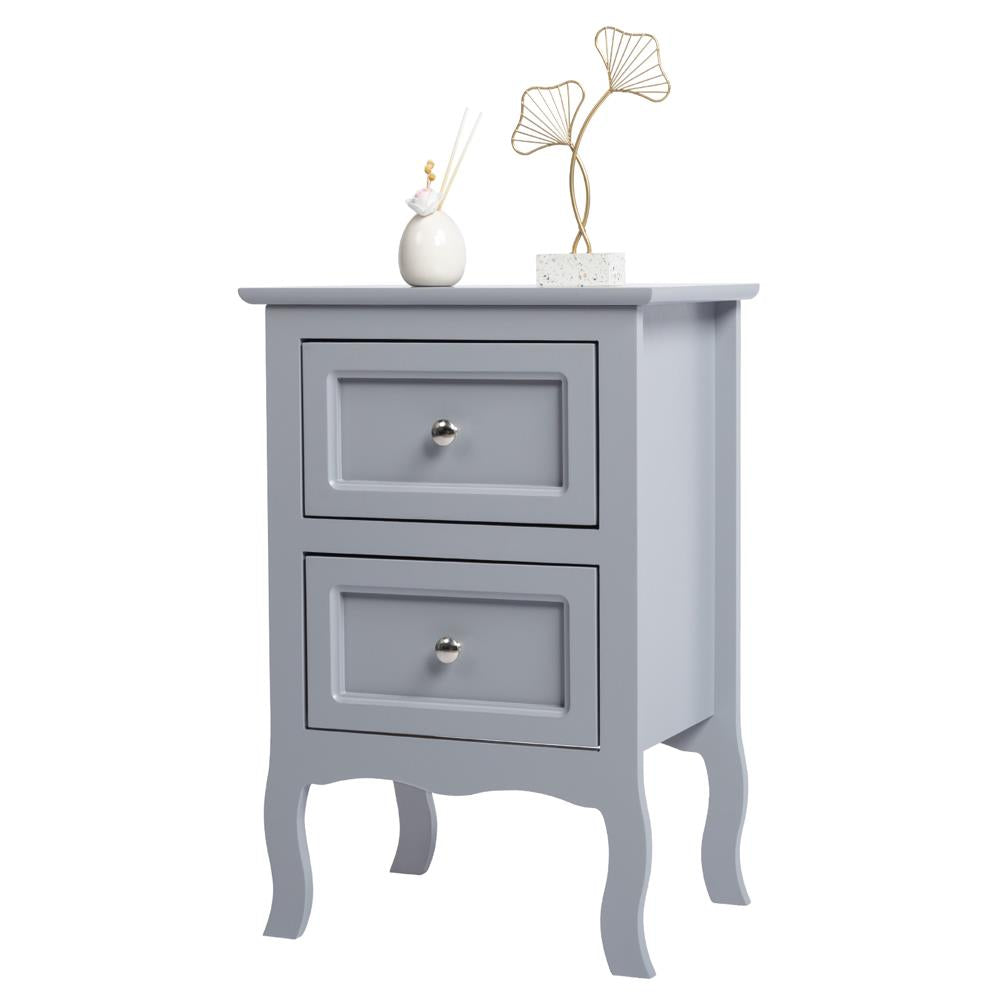 Set of 2 Bedroom Nightstand Modern Bedside Table End Table with 2 Drawers Furniture