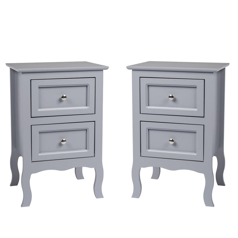 Set of 2 Bedroom Nightstand Modern Bedside Table End Table with 2 Drawers Furniture