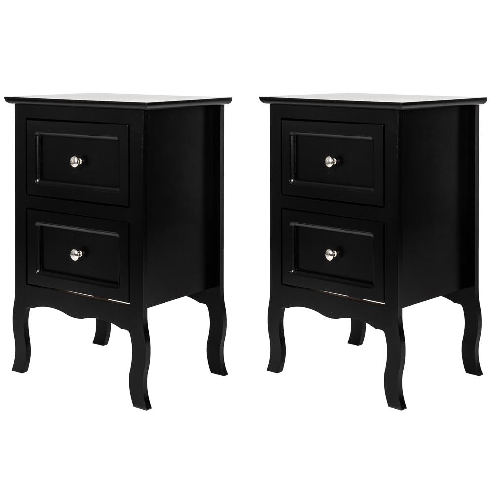 Set of 2 Bedroom Nightstand Modern Bedside Table End Table with 2 Drawers Furniture