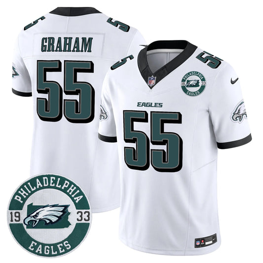 Men’s Philadelphia Eagles 2024 Vapor Limited Jersey – Est. 1933 Patch – All Stitched (Brand Graham)