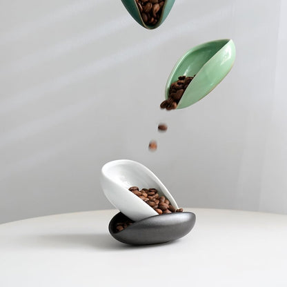 Coffee Beans Dosing Cup Coffee Dosing Tray Ceramic(White)