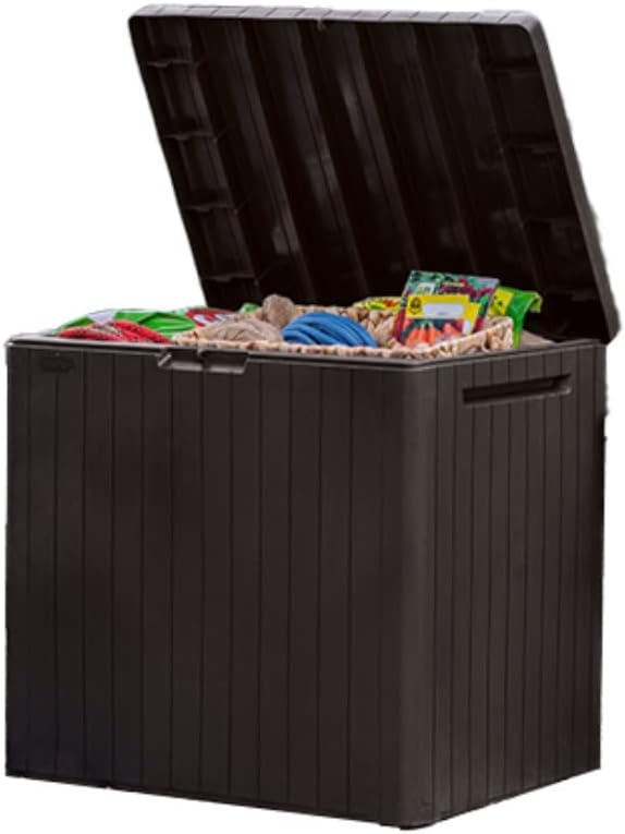 30 Gallon Resin Outdoor Storage Box and Patio Furniture Side Table