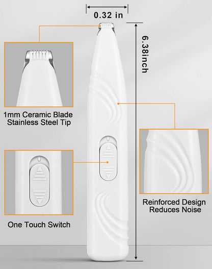 Dog Paw Trimmer for Grooming Pet Grooming Clippers Hair Trimmer for Dogs Cats (White)