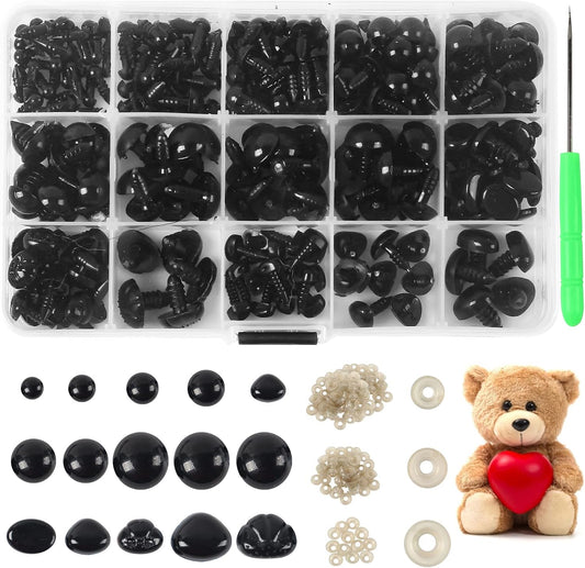 566PCS Safety Eyes and Noses for Amigurumi, Stuffed Crochet Eyes with Washers