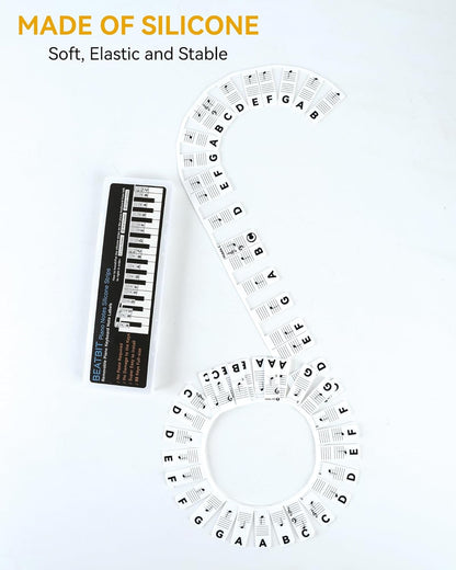88-Key Full Size, Made of Silicone Removable Piano Keyboard Note Labels