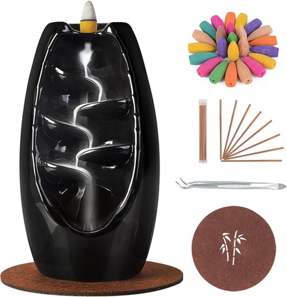 Incense Holder Ceramic Incense Burner Waterfall Aromatherapy Ornament Home Decoration