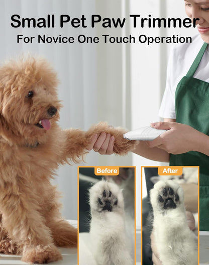 Dog Paw Trimmer for Grooming Pet Grooming Clippers Hair Trimmer for Dogs Cats (White)
