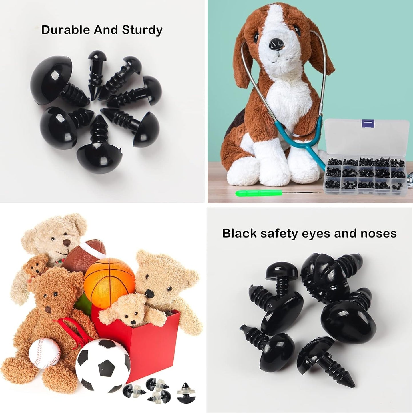 566PCS Safety Eyes and Noses for Amigurumi, Stuffed Crochet Eyes with Washers
