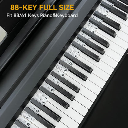 88-Key Full Size, Made of Silicone Removable Piano Keyboard Note Labels