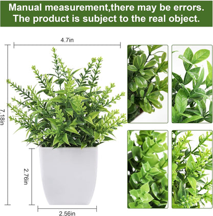 4 Pack Fake Plants Mini Artificial Greenery Potted Plants for Home Decor Indoor Office Table