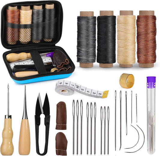 Leather Sewing Kit, Leather Stitching Kit, Leather Working Kit with Leather Needles