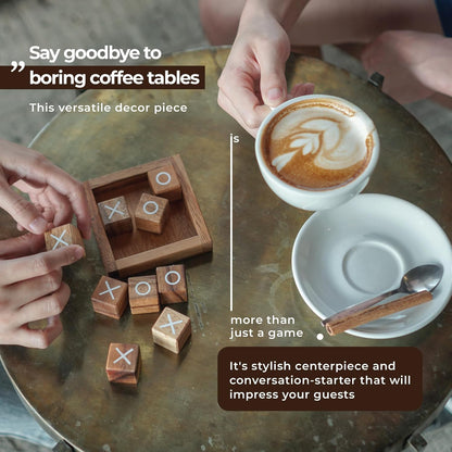 Tic Tac Toe for Kids and Adults Coffee Table Living Room Decor and Desk Decoration
