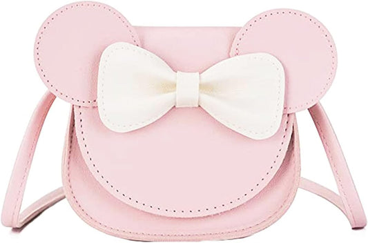 Mini Crossbody Shoulder Bag Coin Purse with Cute Mouse Ear Bowknot (Pink)Mini Crossbody Shoulder Bag Coin Purse with Cute Mouse Ear Bowknot (Pink)
