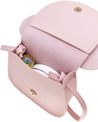 Mini Crossbody Shoulder Bag Coin Purse with Cute Mouse Ear Bowknot (Pink)Mini Crossbody Shoulder Bag Coin Purse with Cute Mouse Ear Bowknot (Pink)