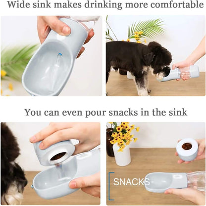 Multifunctional and Portable Dog Travel Water Dispenser with Food Container