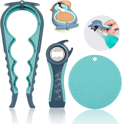 5 in 1 Multi Function Bottle Opener Lid Opener (Blue)