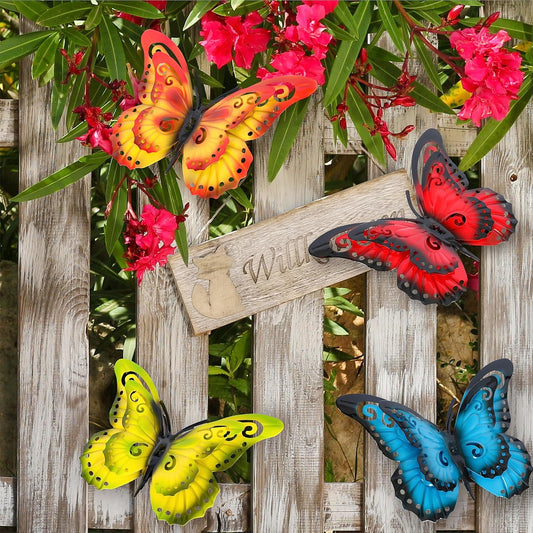 Metal Butterfly Wall Decor 3D Butterflies Wall Art Hanging Sculpture