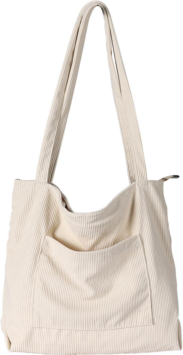 Corduroy Tote Bag, Large Shoulder Hobo Bags Casual Handbags Big Capacity