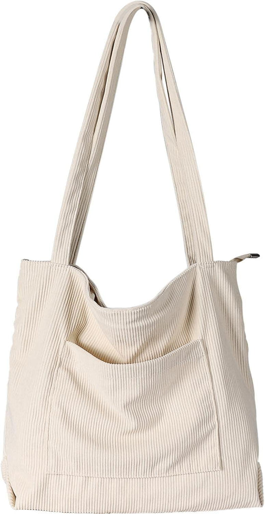 Corduroy Tote Bag, Large Shoulder Hobo Bags Casual Handbags Big Capacity