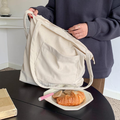 Corduroy Tote Bag, Large Shoulder Hobo Bags Casual Handbags Big Capacity