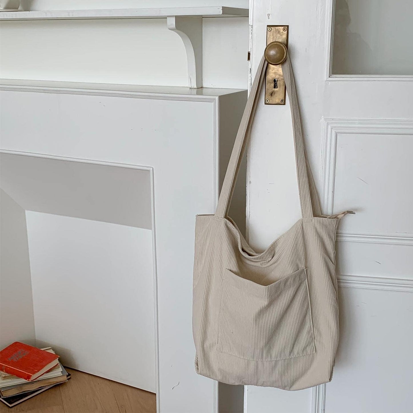 Corduroy Tote Bag, Large Shoulder Hobo Bags Casual Handbags Big Capacity