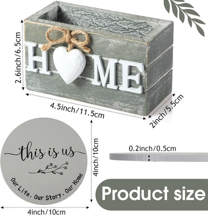 Housewarming Gifts for Home Decoration Wooden Heart Coasters 6 Set