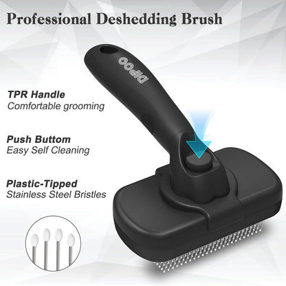 Self Cleaning Shedding Brush - Skin Friendly Grooming Tool for Dogs and Cats