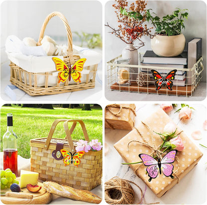 80PCS Wooden Spring Ornaments to Paint Butterfly Cutouts, 8 Styles
