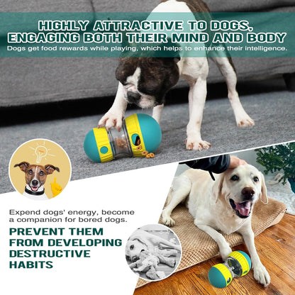 Dog Food Puzzle Toy Adjustable Treat Dispensing Food Dispenser Slow Feeder (Green)