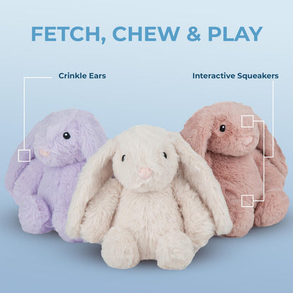 Interactive Bunny Buddy Dog Toy with Crinkle and Squeaky Enrichment