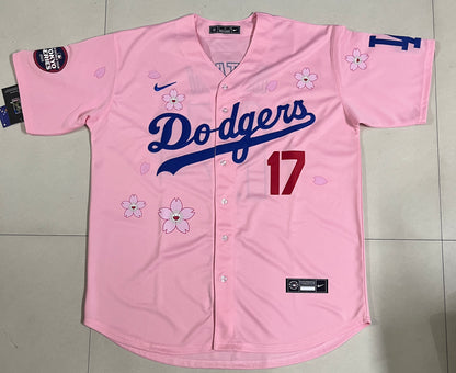 #17 OHTANI Dodgers 2025 Tokyo Series Stitched Jersey - PINK