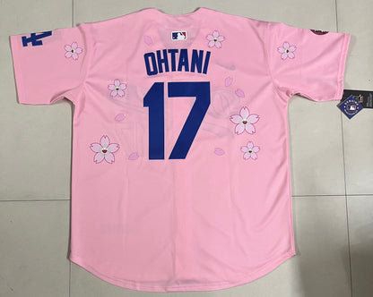 #17 OHTANI Dodgers 2025 Tokyo Series Stitched Jersey - PINK