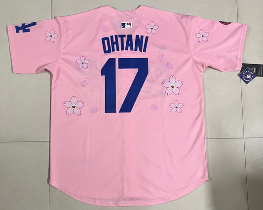 #17 OHTANI Dodgers 2025 Tokyo Series Stitched Jersey - PINK