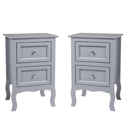 Set of 2 Bedroom Nightstand Modern Bedside Table End Table with 2 Drawers Furniture